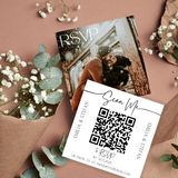 square QR code wedding RSVPs - personalised QR code wedding invitations