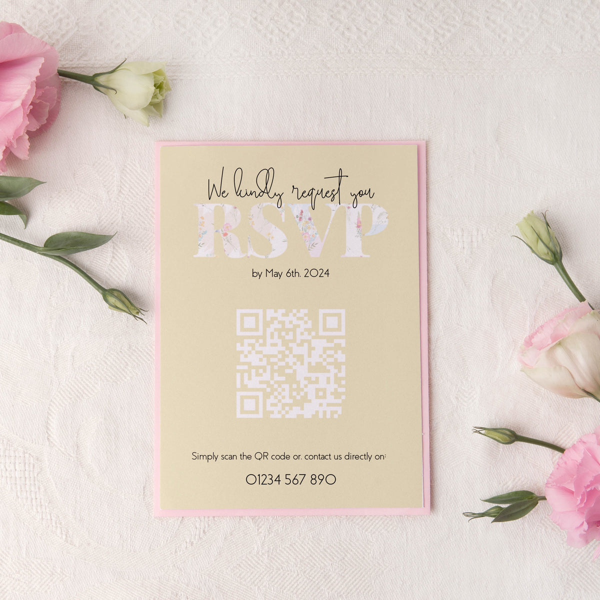 Pastels Wedding RSVP with QR Code