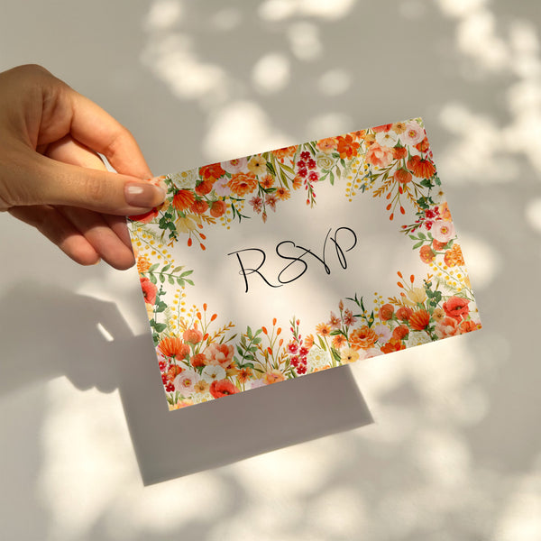 Autumnal Wedding RSVP with QR Code