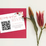 red and cream floral wedding RSVP with QR - personalised wedding RSVPs invitations