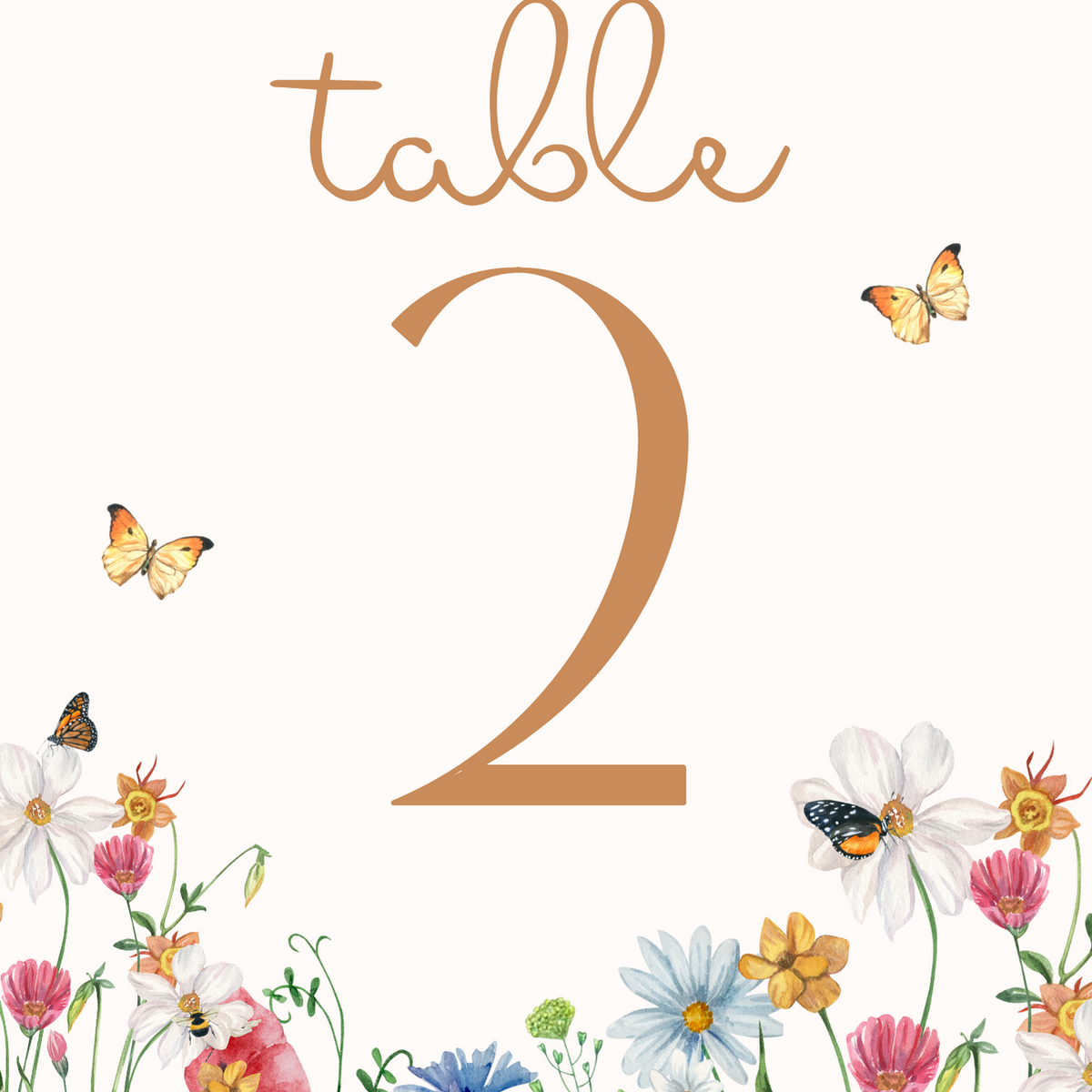 fairytale style wedding table numbers - affordable personalised wedding stationery