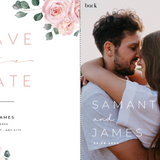 pink roses floral wedding save the date invites - affordable save the dates