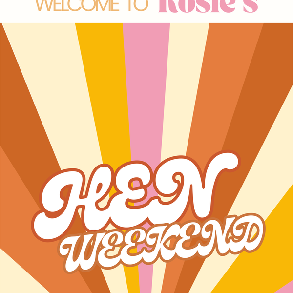 Bright & Funky Hen Party Welcome Sign