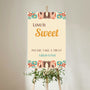 cream retro wedding sweet table sign - personalised love is sweet sign 