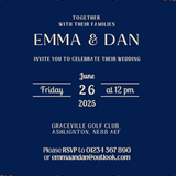 retro navy wedding invitations - affordable personalised wedding invites