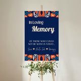 navy retro in loving memory table sign - affordable personalised wedding signs