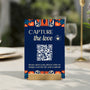 navy retro guest photo sharing QR code sign - personalised wedding reception sign