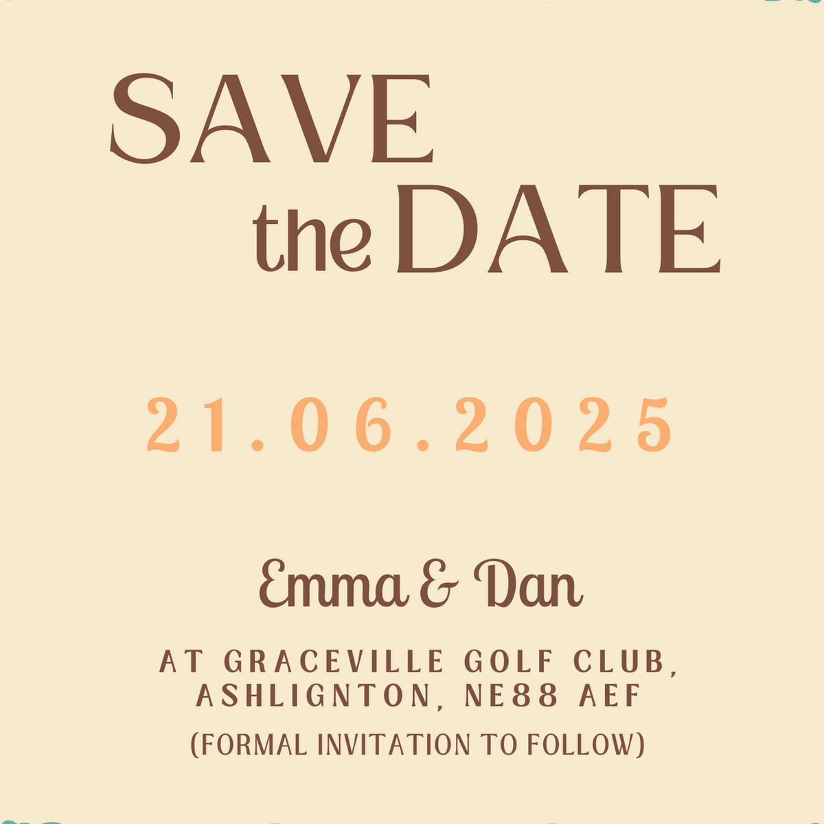 retro cream save the date invites - affordable personalised save the dates