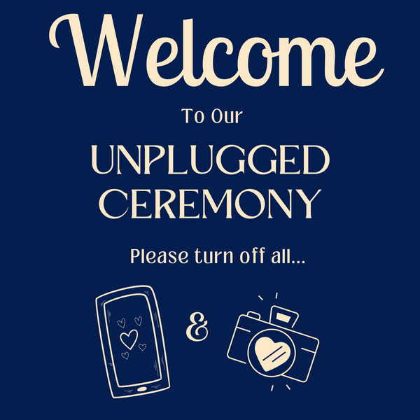 Retro Navy Unplugged Ceremony Sign