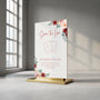 Romantic Red Floral Wedding Hashtag Sign for Reception Display - Personalised wedding hashtag social media sign