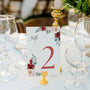 romantic red floral table number for wedding tables - luxury wedding table numbers personalised