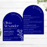 royal blue arch wedding invites - affordable wedding invitations personalised