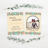 retro cream save the date invites - affordable personalised save the dates