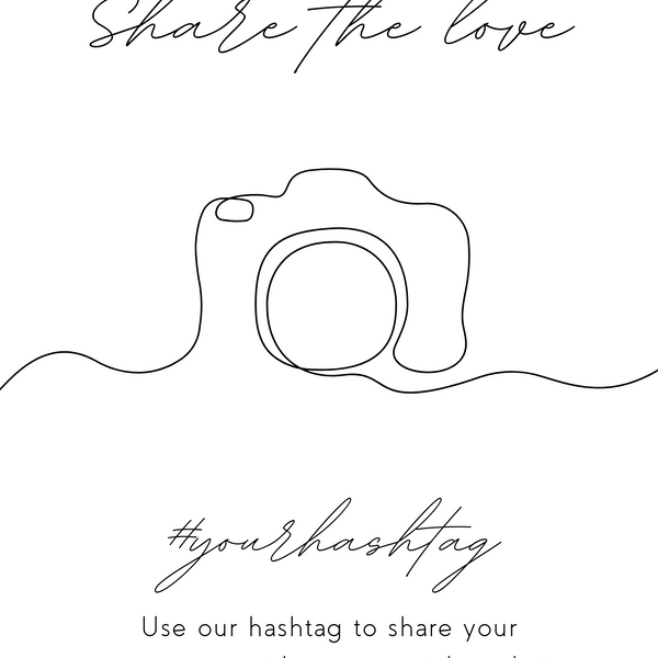 Dreamy Social Media Hashtag Sign for wedding reception - wedding hashtag sign for social media