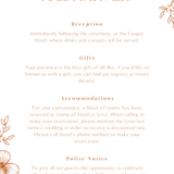 Personalised Sienna Wedding Invitation 5x7 inch wedding stationery with elegant typography and warm-toned floral sketch design