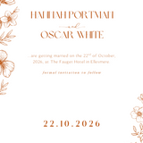 Personalised Sienna Save the Date card 5x7 inch wedding stationery with elegant typography and warm-toned design