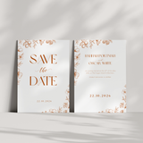Personalised Sienna Save the Date card 5x7 inch wedding stationery with elegant typography and warm-toned design