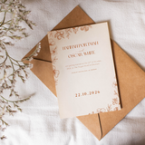 Personalised Sienna Save the Date card 5x7 inch wedding stationery with elegant typography and warm-toned design