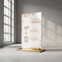 Sienna floral signature drinks wedding sign with terracotta botanical sketches and elegant boho typography