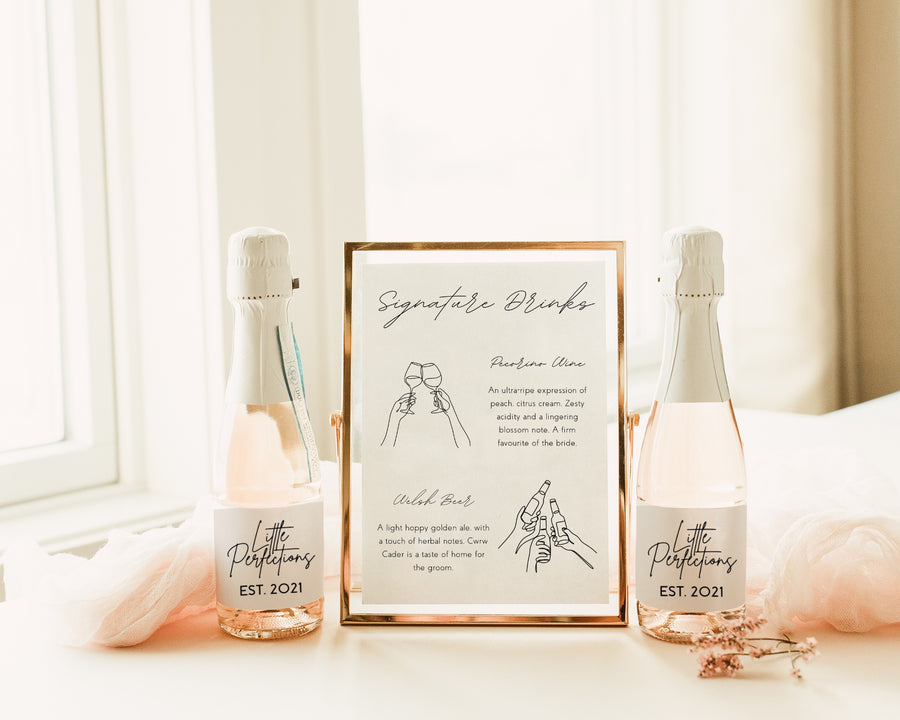 Dreamy Signature Drinks Sign for wedding - wedding reception bar sign signature cocktails