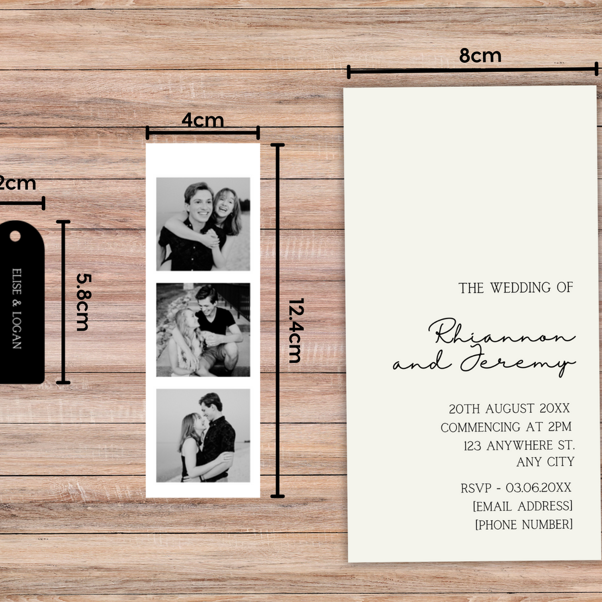 photo strip wedding invites - affordable wedding invitations personalised