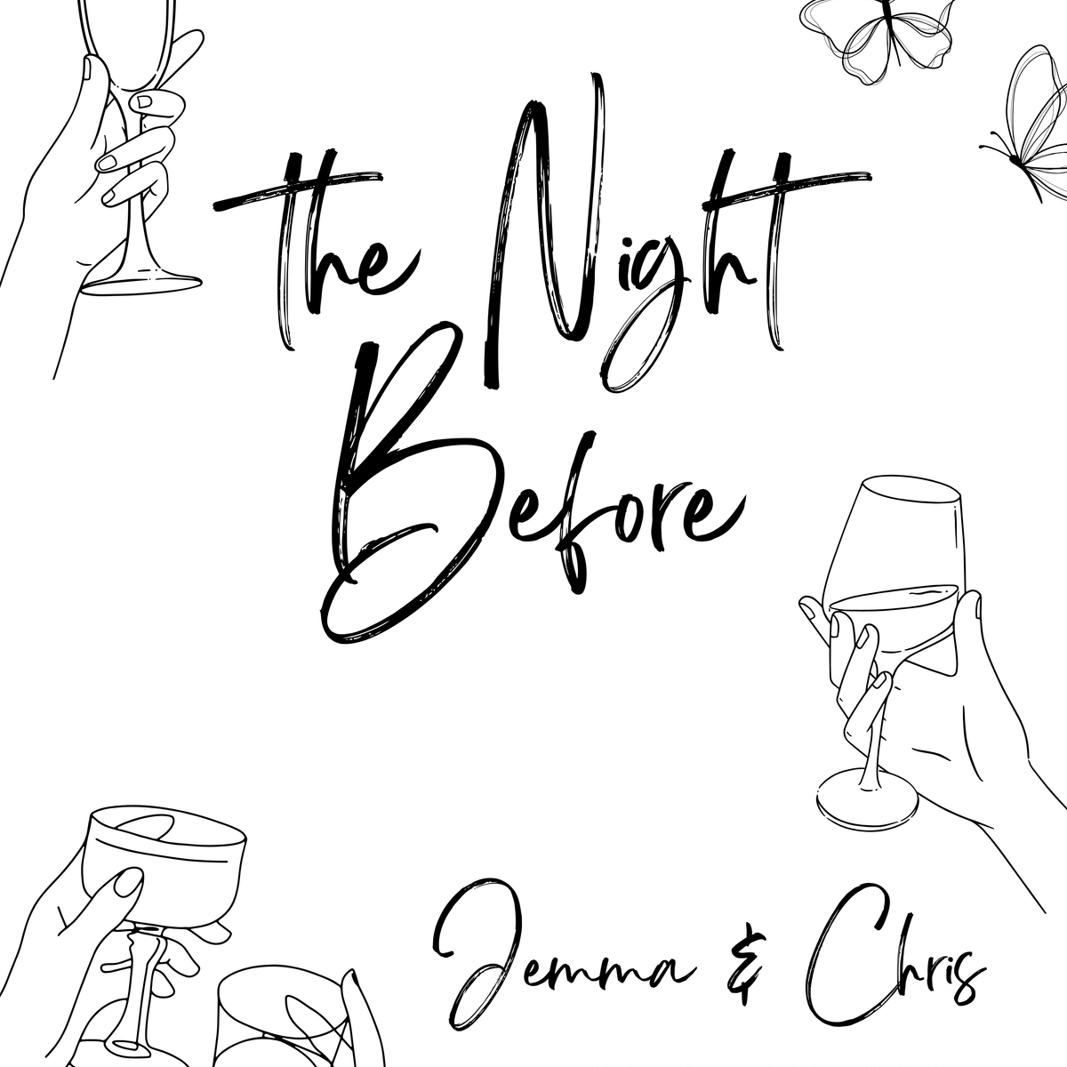 Hand-Sketched "The Night Before" Wedding Sign