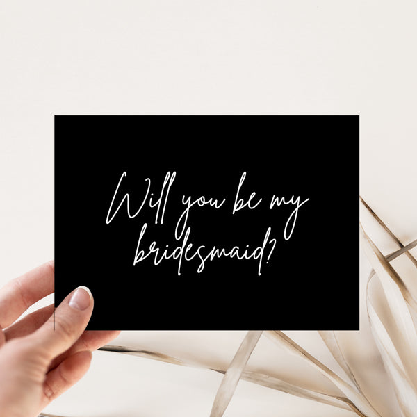 Bridesmaid Proposal Cards - Black