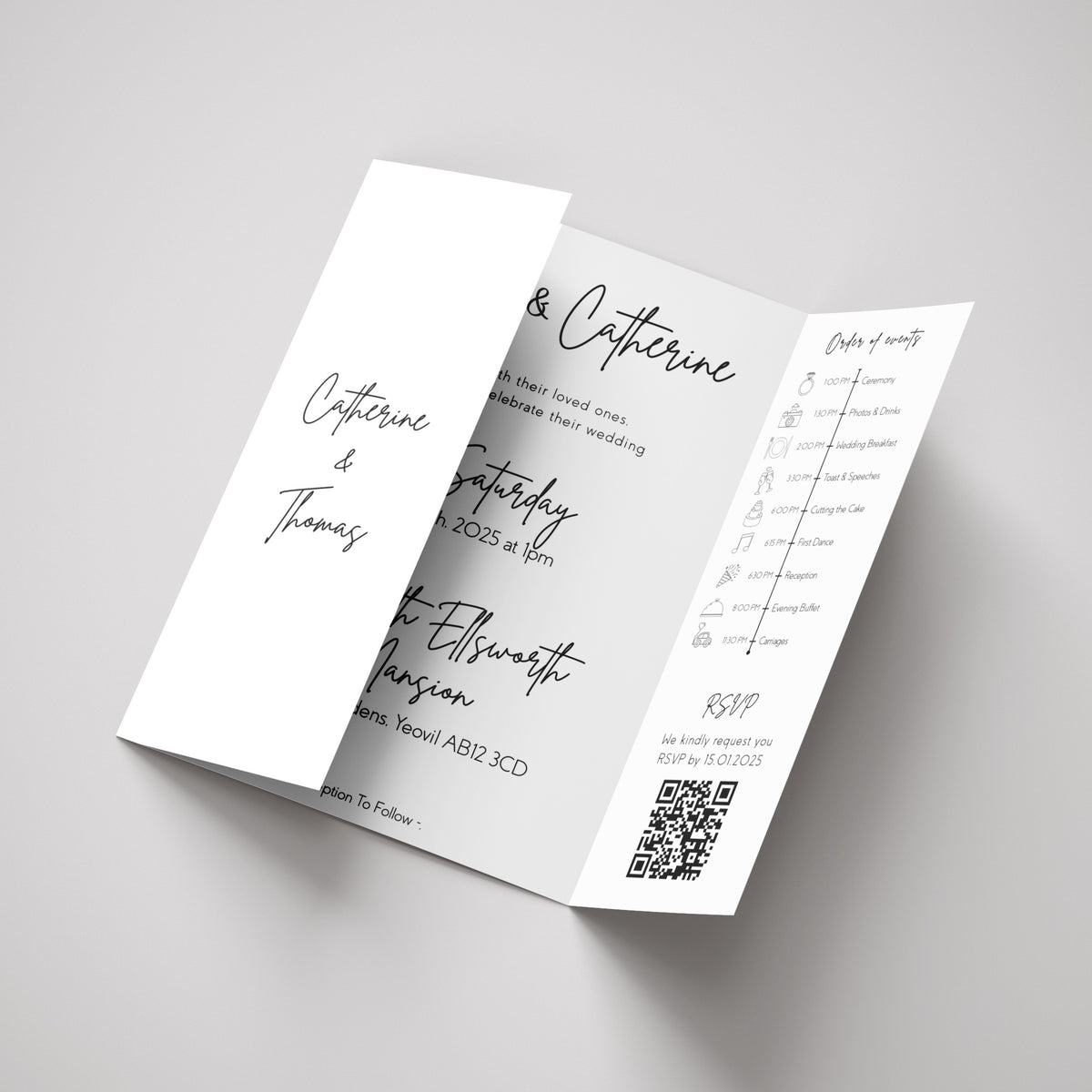 Sophisticated Gatefold Wedding Invitations