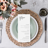 printed wedding menus - personalised wedding menu uk - custom wedding menu