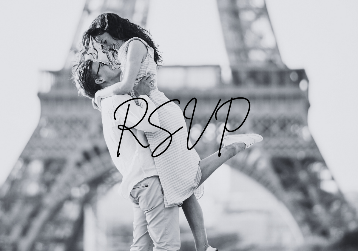 sophisticated wedding RSVP with QR - personalised wedding RSVPs invitations