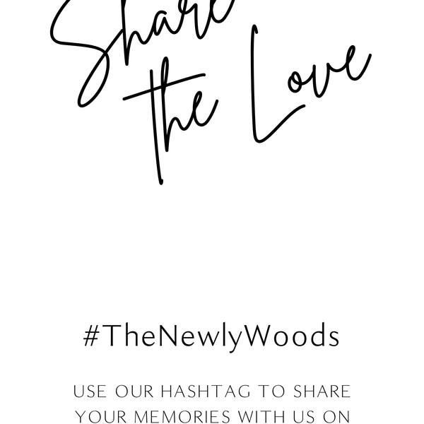 Sophisticated White Wedding Hashtag Sign for Reception Display - Personalised wedding hashtag social media sign