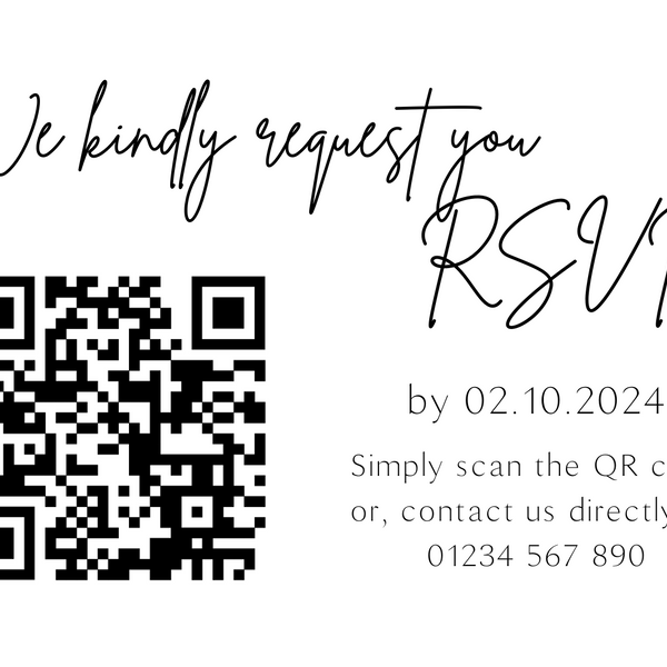 sophisticated wedding RSVP with QR - personalised wedding RSVPs invitations