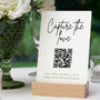 sophisticated guest photo sharing QR code sign - personalised wedding reception sign