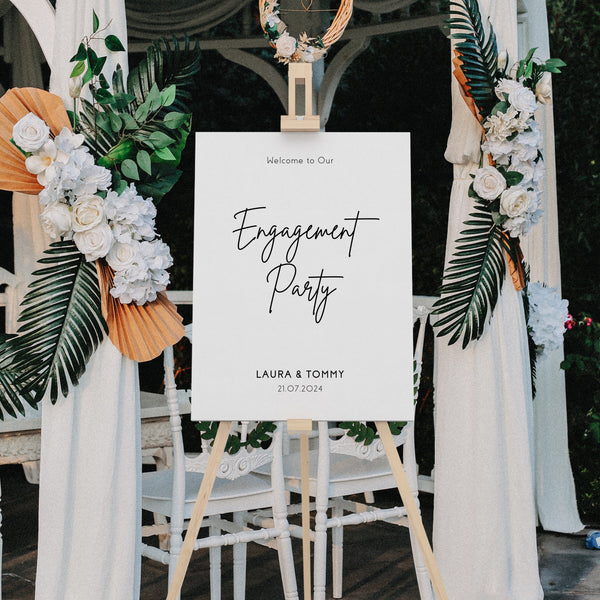 sophisticated engagement party welcome board | sophisticated engagement party sign