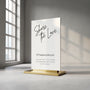 Sophisticated White Wedding Hashtag Sign for Reception Display - Personalised wedding hashtag social media sign