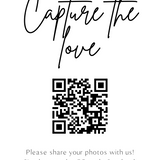 sophisticated guest photo sharing QR code sign - personalised wedding reception sign