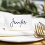 Luxury Handwritten Place Cards for Wedding - Standing Place Cards - white minimalist name cards for wedding tables