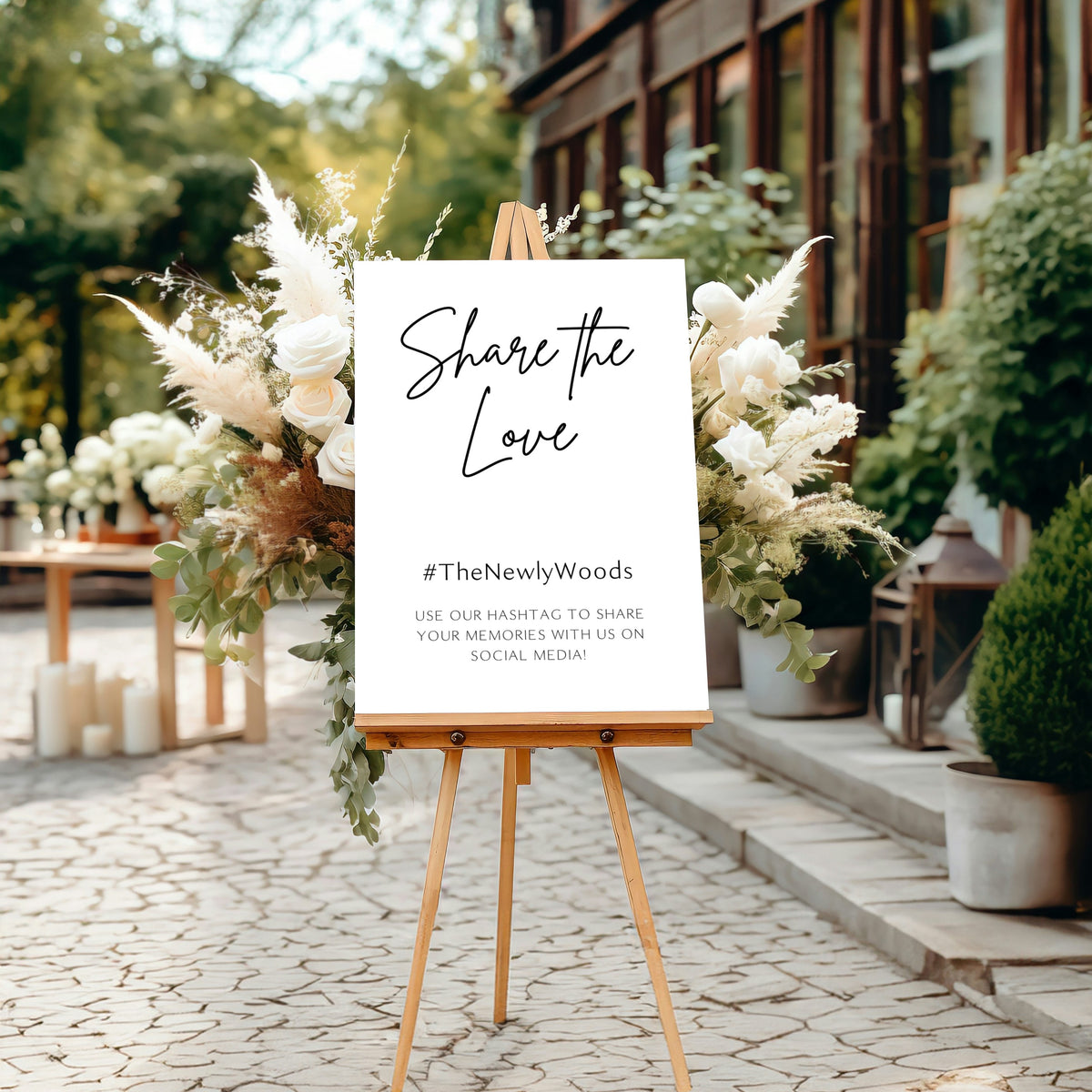 sophisticated wedding hashtag sign - personalised wedding signs cheap