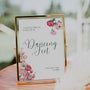 Spring Floral Dancing Feet Flip-Flops Wedding Sign - Pink Floral Wedding Signage - Pink Tulips Carnations Wedding Signs
