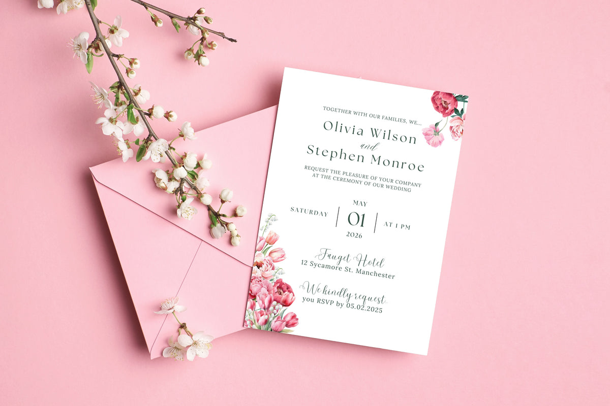 Spring Flower Invitations Spring Floral Wedding Invitations | Little Perfections