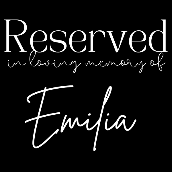 Timeless black reserved in memory chair sign - affordable wedding signs