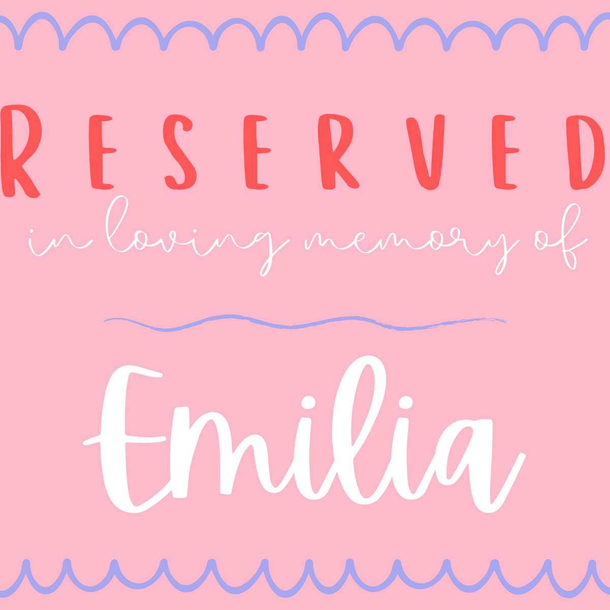 playful style reserved in memory chair sign - affordable wedding ceremony signs