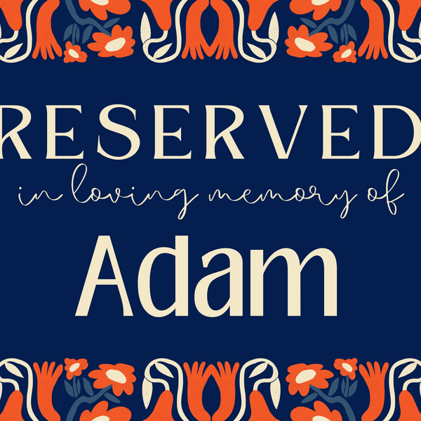 navy retro reserved in memory chair sign - affordable wedding ceremony signs