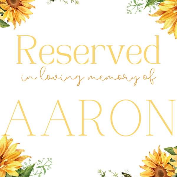 sunflowers floral reserved in memory wedding chair sign - affordable wedding signs