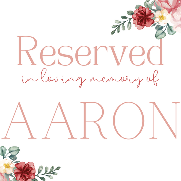 red and cream floral reserved in memory wedding chair sign - affordable wedding signs