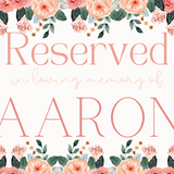 pink and peach floral reserved in memory wedding chair sign - affordable wedding signs