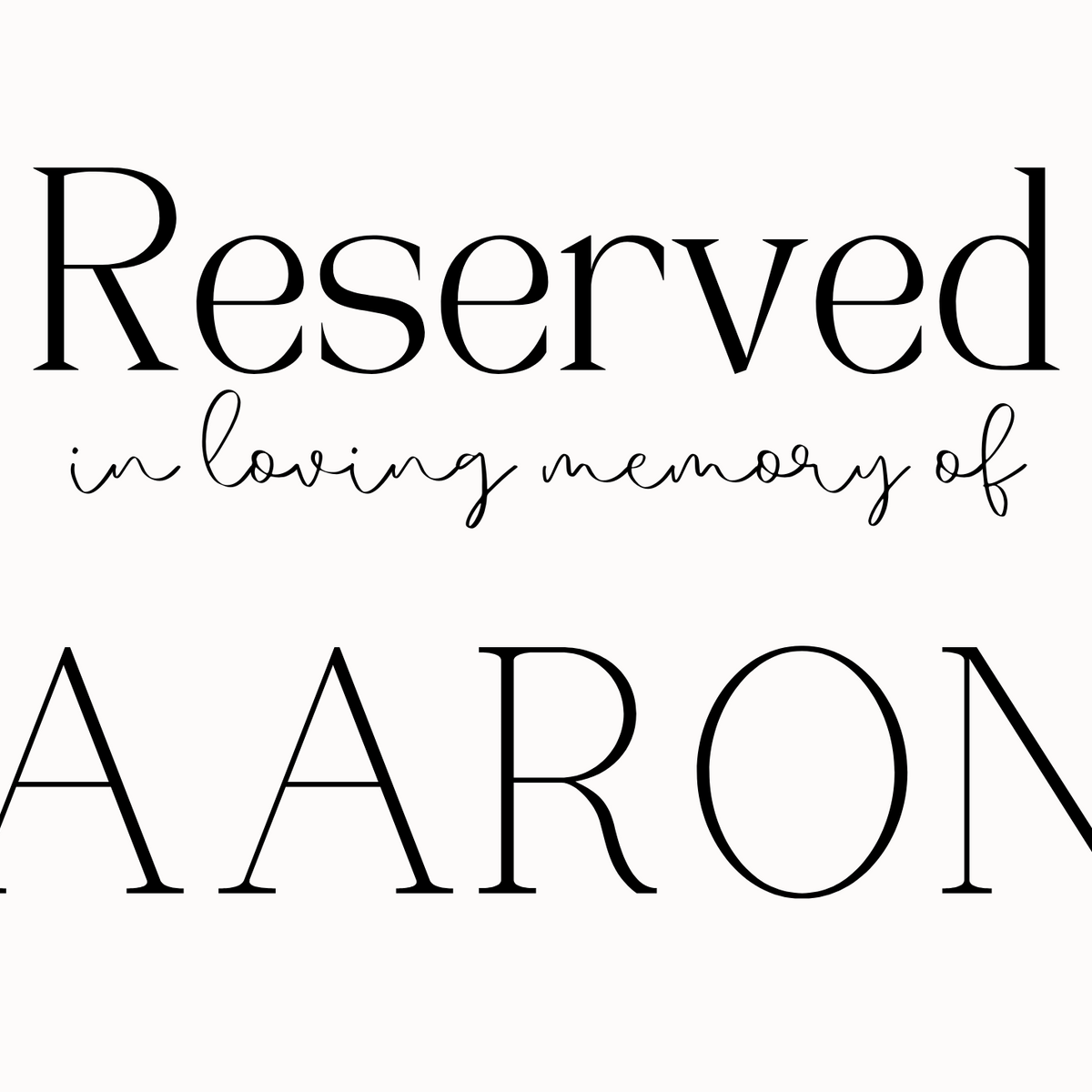 Cemetery Reserved. Sign Modern Reserved Memory Sign | Little Perfections