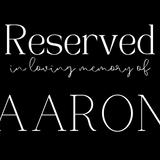 Timeless black reserved in memory chair sign - affordable wedding signs