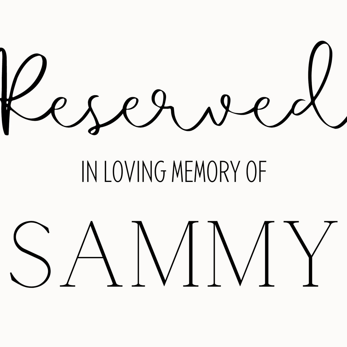 Cemetery Reserved. Sign Modern Reserved Memory Sign | Little Perfections