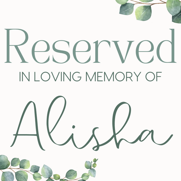 eucalyptus reserved in memory wedding chair sign - wedding ceremony signs